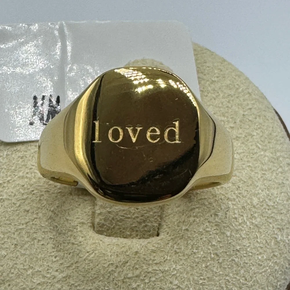 14k “Loved” Signet Ring - Picture 2 of 5